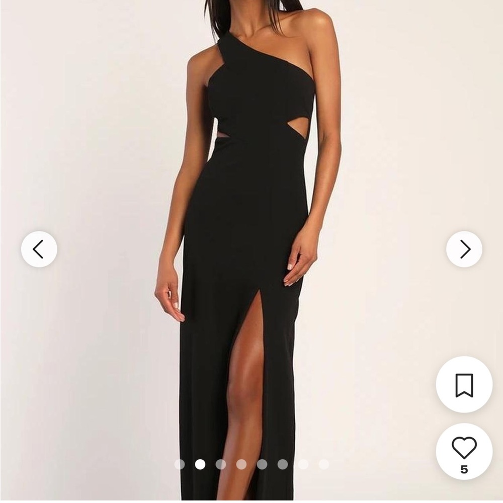 NWTS Black One-Shoulder Cutout Maxi Dress Lulus  Size xs